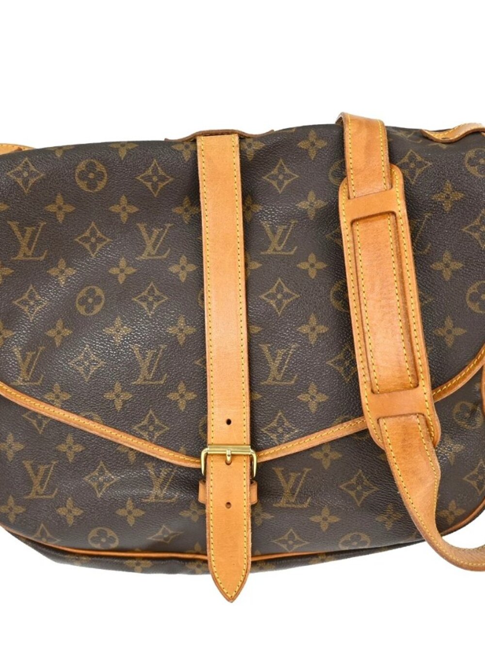 BUYIT01 LOUIS VUITTON SAUMUR 35 SHOULDER BAG MONOGRAM M42254 AR1903 YQ06267